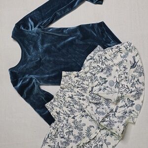 Truth Culture By Evie's Closet Turquoise Velvet Leo With Skirt